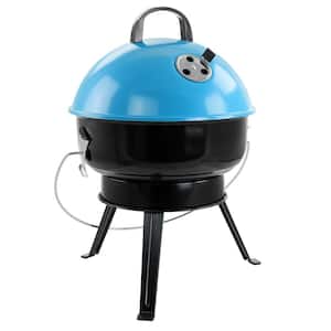 Fireblue Portable 14 in. BBQ Charcoal Grill in Blue