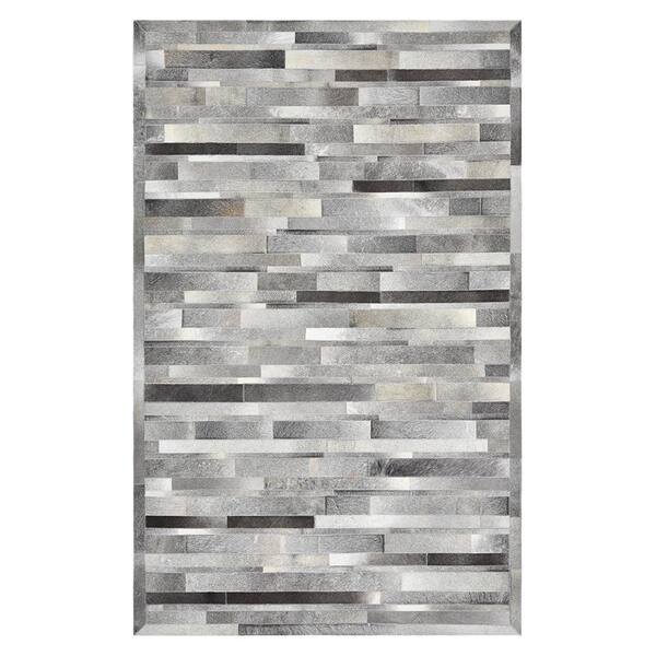 Solo Rugs Neta Gray 6 ft. x 9 ft. Contemporary Cowhide Area Rug