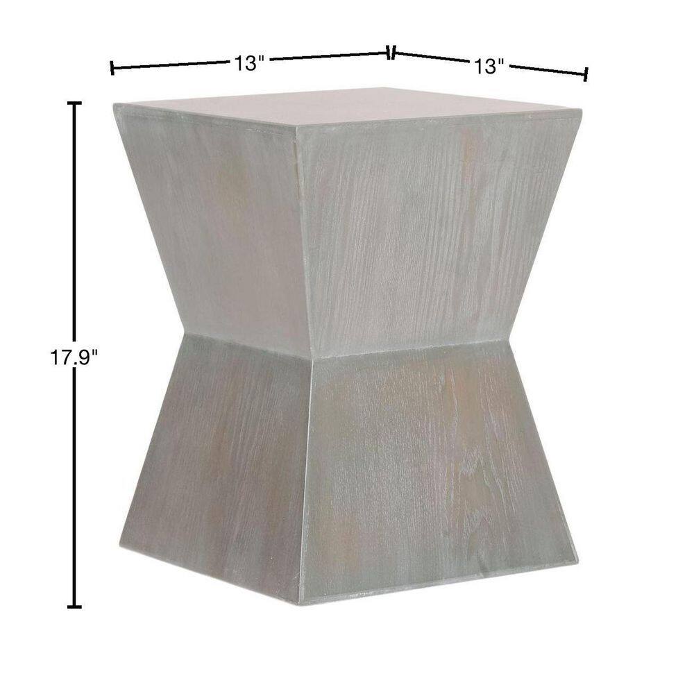 Gray Square Wood Transitional Accent Table