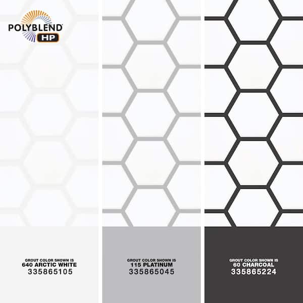MSI White 2 in. Hexagon 11 in. x 11 in. x 0.25 in. Matte