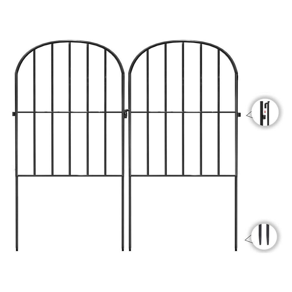 Decorative Metal Garden Fence Black 24 Pack 12 in. Animal Barrier Rustproof Arched Border Flower Bed Landscape price history on PriceWatchPro