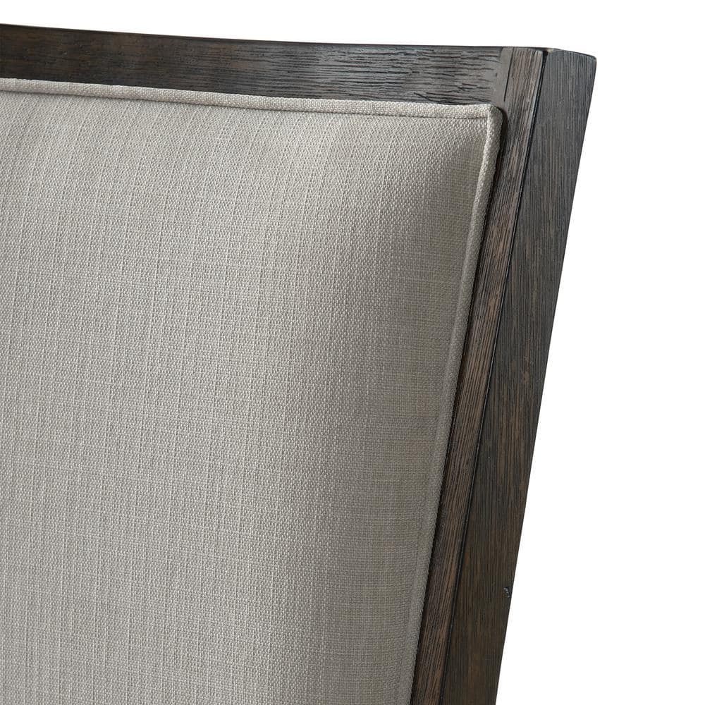 Gray Upholstered High Back Wood Side Chair Set