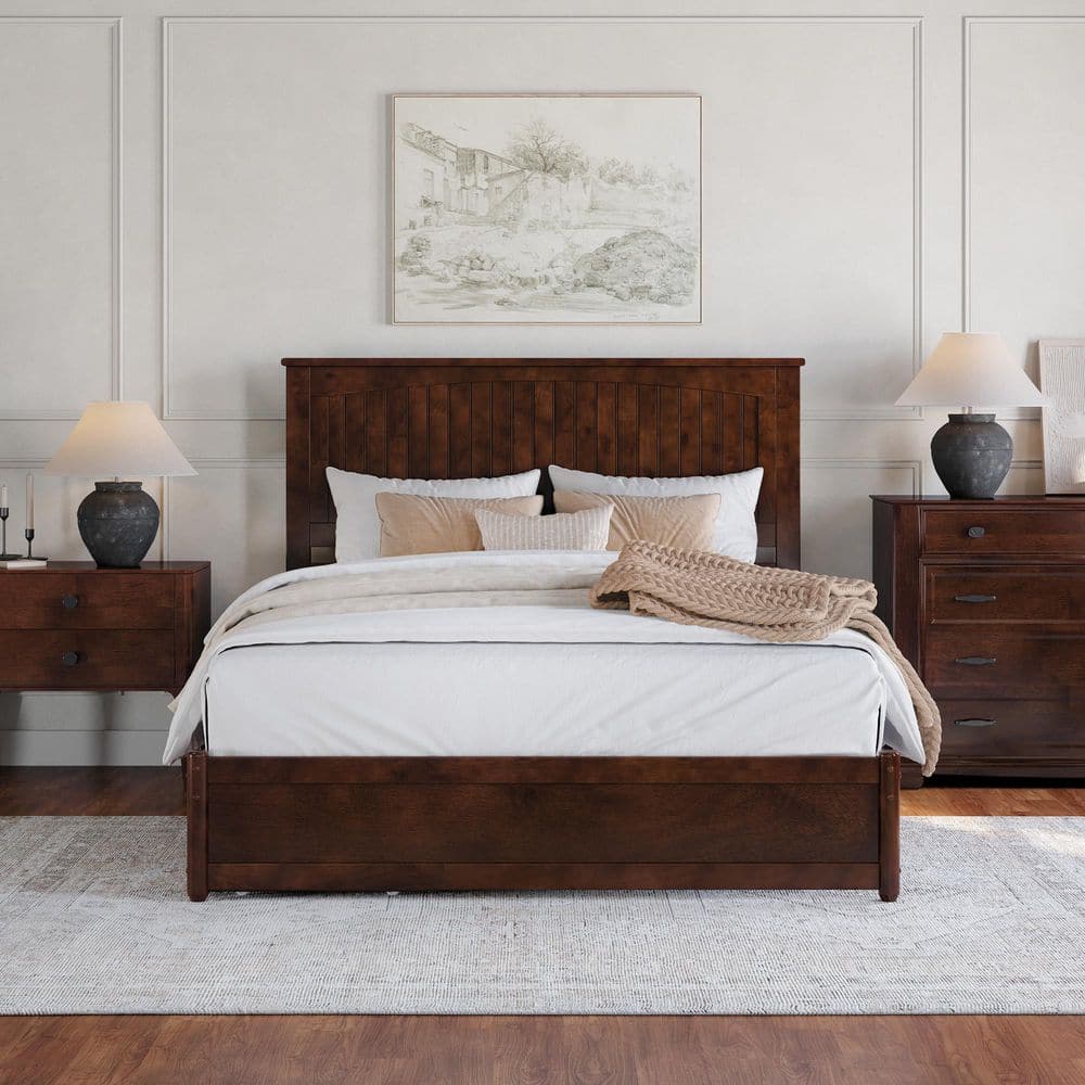 Malta Light Toffee Natural Bronze Solid Wood Frame Twin Platform Bed with Panel Footboard Storage Drawers - thumbnail 7