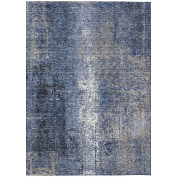 Chantille Machine Washable Indoor/Outdoor Abstract ACN1980 Navy 10 ft. x 14 ft. Area Rug