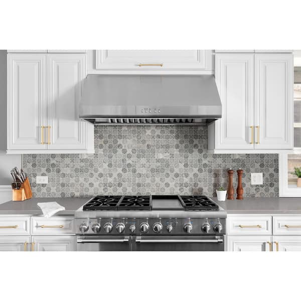 Montague Blue Oak 12 in. x 12 in. x 0.38 in. Polished Mosaic Marble Mesh-Mounted Floor and Wall Tile (9.7 sq. ft./Case)