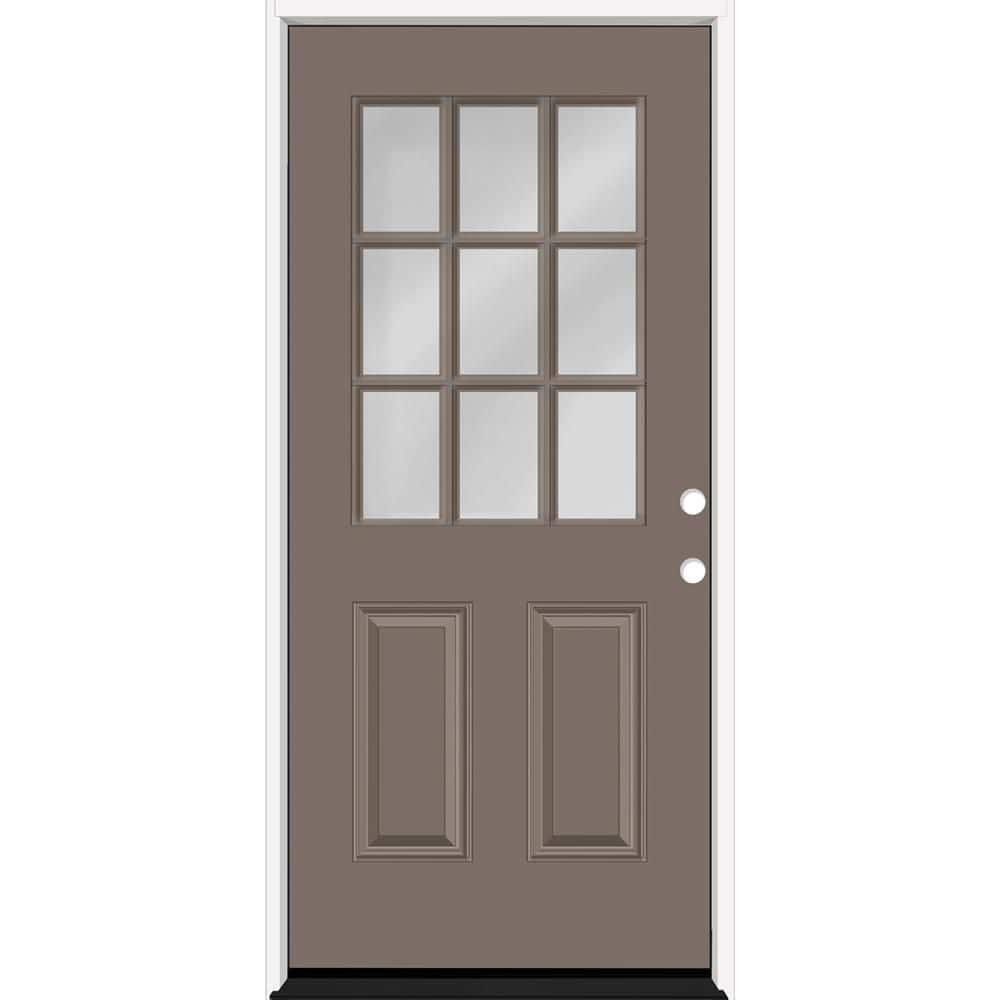 Reliant 36 in. x 80 in. 2P HalfLite 9L SDL Clear Glass LHIS Kindling Finish Fiberglass Prehung Front Door w/6-9/16 Jamb price history on PriceWatchPro