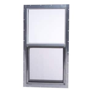 14 in. x 27 in. Mobile Home Single Hung Aluminum Window - Gray