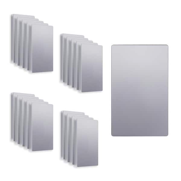 ENERLITES 1-Gang Silver Blank Plate Cover Plastic Screwless Wall Plate (20-Pack)