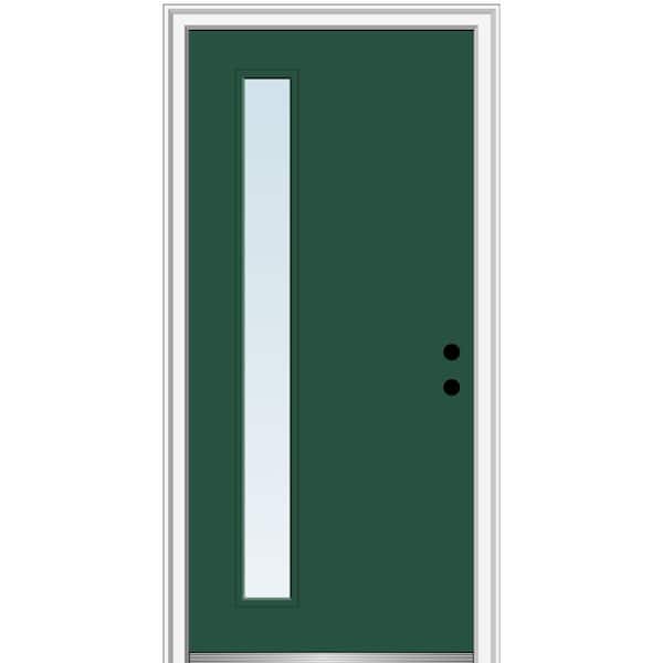 MMI DOOR 32 in. x 80 in. Viola Left-Hand Inswing 1-Lite Clear Low-E Painted Fiberglass Prehung Front Door on 4-9/16 in. Frame