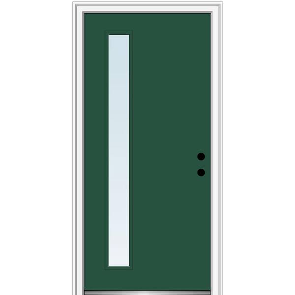 MMI Door 36 in. x 80 in. Viola Left-Hand Inswing 1-Lite Clear Low-E Painted Fiberglass Prehung Front Door on 6-9/16 in. Frame