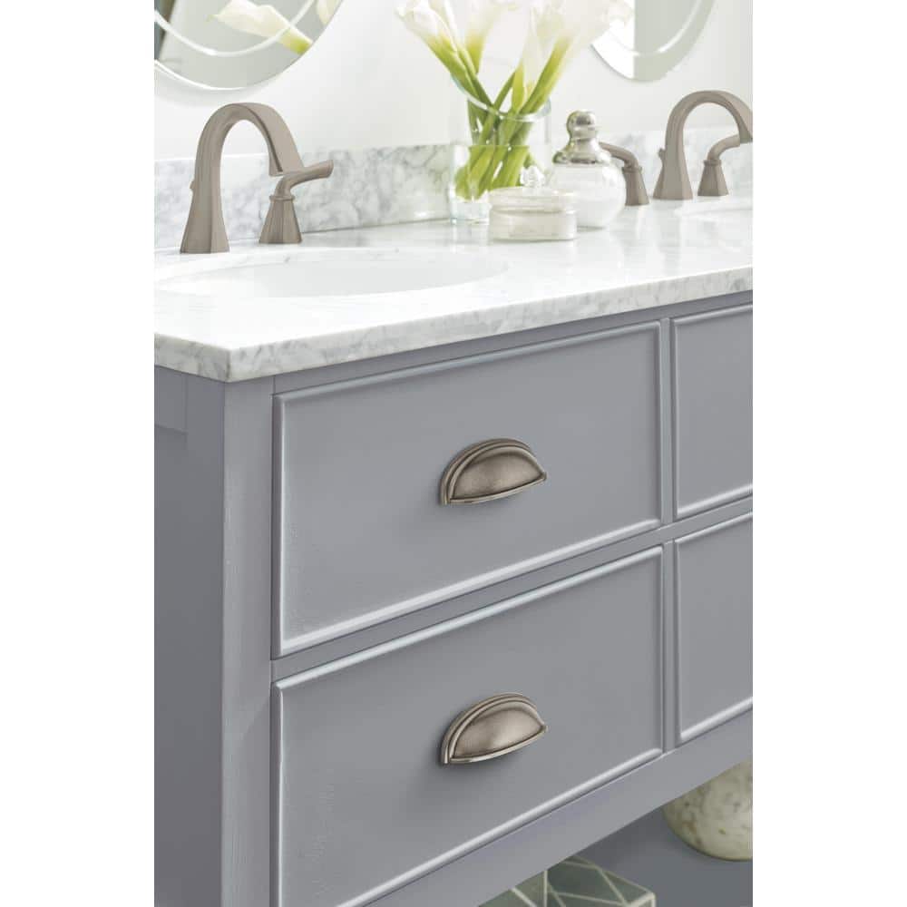 Weathered Nickel Traditional Cup Pull with Mounting Hardware
