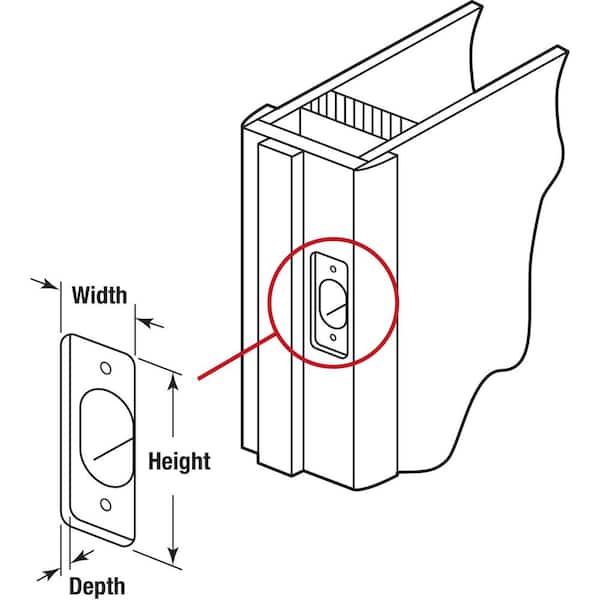 Door Latch Strike Plate, Steel Construction, Classic Bronze Finish