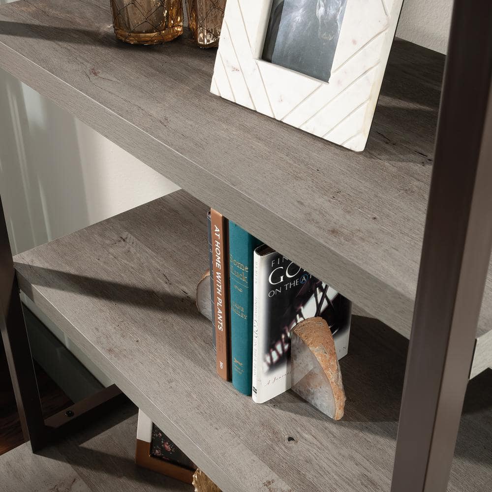 Gray Adjustable 2-Door Library Cabinet with Hutch