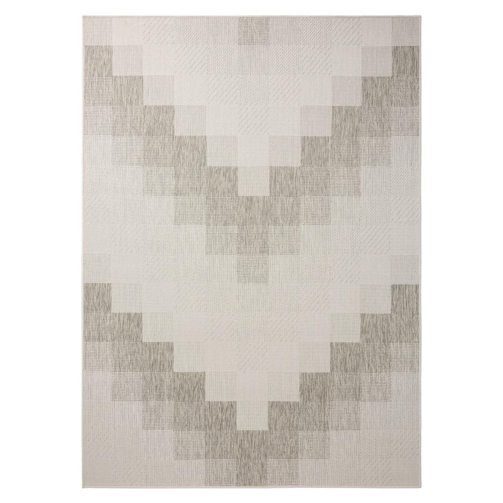 Patio Country Grey/Cream 5 ft. x 7 ft. Ombre Chevron Polypropylene Indoor/Outdoor Area Rug price history on PriceWatchPro
