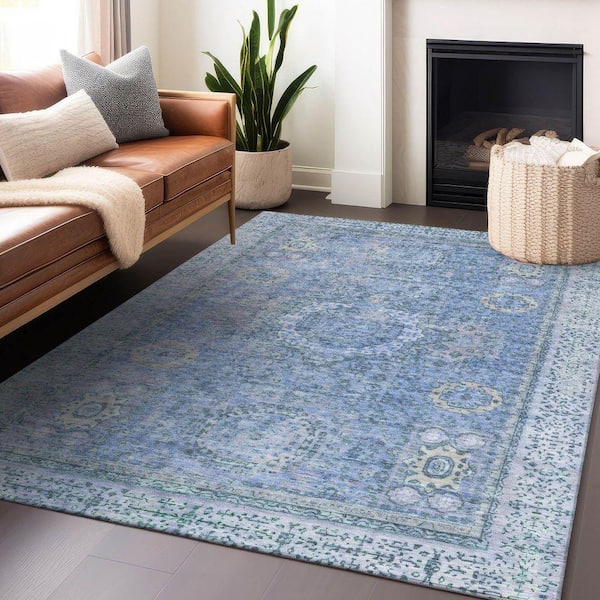 Chantille Machine Washable Indoor/Outdoor Abstract ACN1740 Blue 5 ft. x 7 ft. 6 in. Area Rug