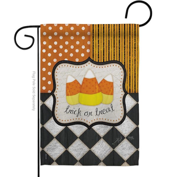 Breeze Decor 13 in. x 18.5 in. Trick or Treat Garden Flag Double-Sided Fall Decorative Vertical Flag