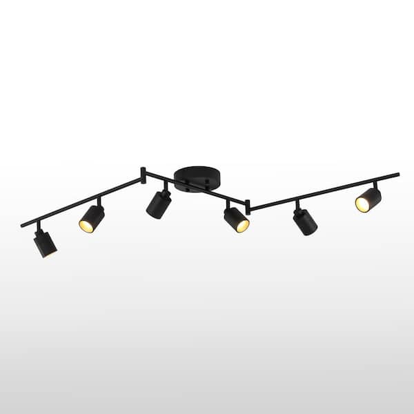 Vidalite Shura 6-Head Integrated LED Swivel Track Light, Directional Spot Lights, Dimmable - Black