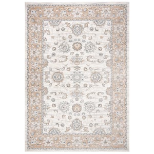 Isabella Cream/Beige 9 ft. x 12 ft. Speckled Floral Border Area Rug