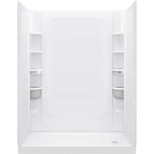 STORE+ 60 in. W x 75.75 in. H 1 -Piece Direct-to-stud Back Shower Wall in White