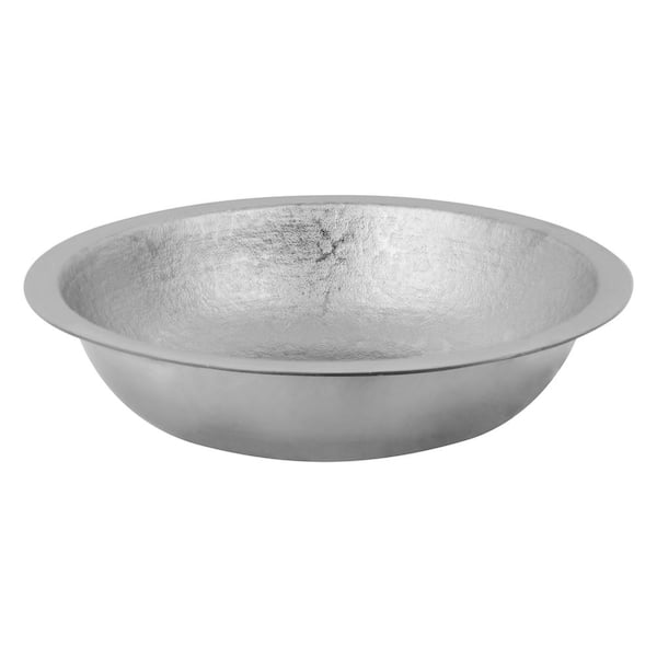 Terra Firma 18 in. Undermount Round Bathroom Sink in Gray Nickel-Plated Copper