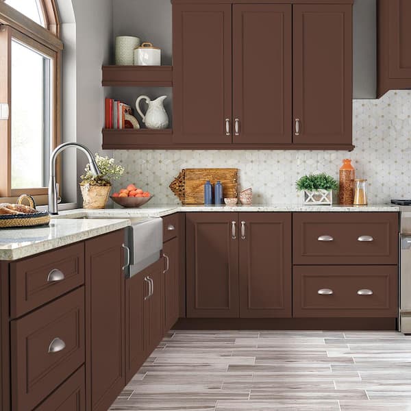 1 gal. #BXC-45 Classic Brown Satin Enamel Interior/Exterior Cabinet, Door & Trim Paint
