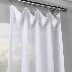 White Solid Double Layered Rod Pocket Sheer Curtain - 50 in. W x 96 in. L (1 Panel)