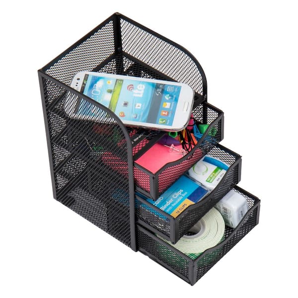 ZNMYDMT Mini Storage Drawers, Mesh Small 3-Layer Desk Drawer, Drawer  Organizer For Schools, Home，Offices（6.5 x 6.25 x 6.5 in）
