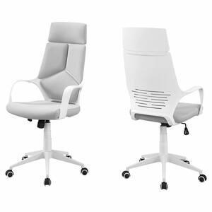 White with Grey Fabric Office Chair