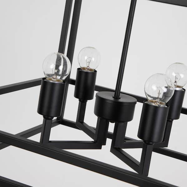 Maxax Hartford 4-Light Black Lantern Square Chandelier