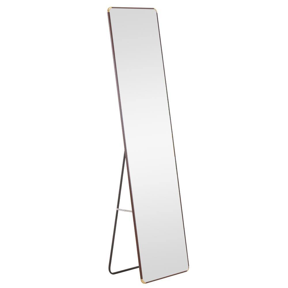 Brown 16.5 in. W x 60 in. H Rectangle Metal Full Length Mirror