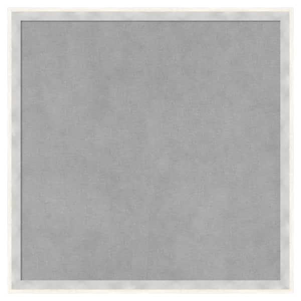 Amanti Art Paige White Silver 17 in. x 17 in Framed Magnetic Board