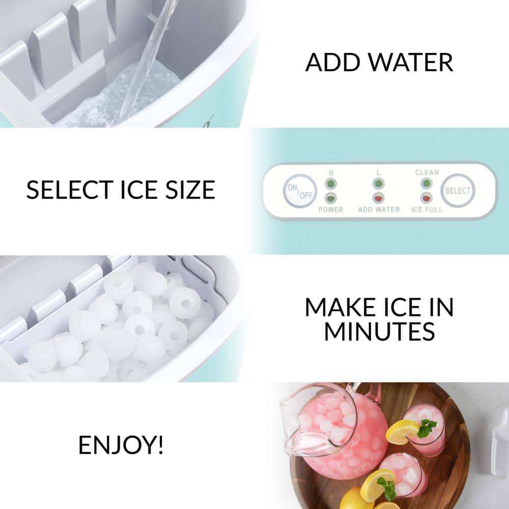Aqua Portable Self-Cleaning Countertop Ice Maker with Handle