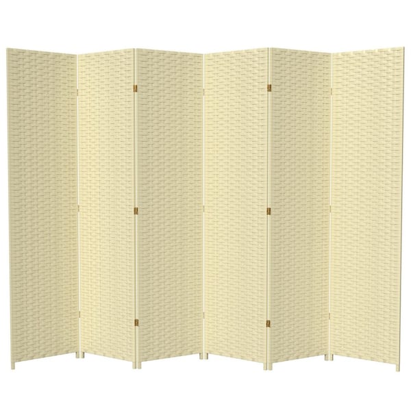 7 ft. Cream 6-Panel Room Divider