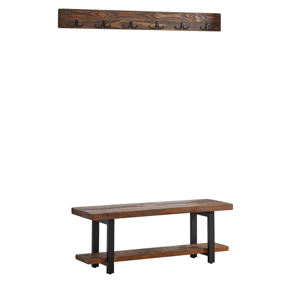 Pomona Reclaimed Wood Coat Hook with Bench