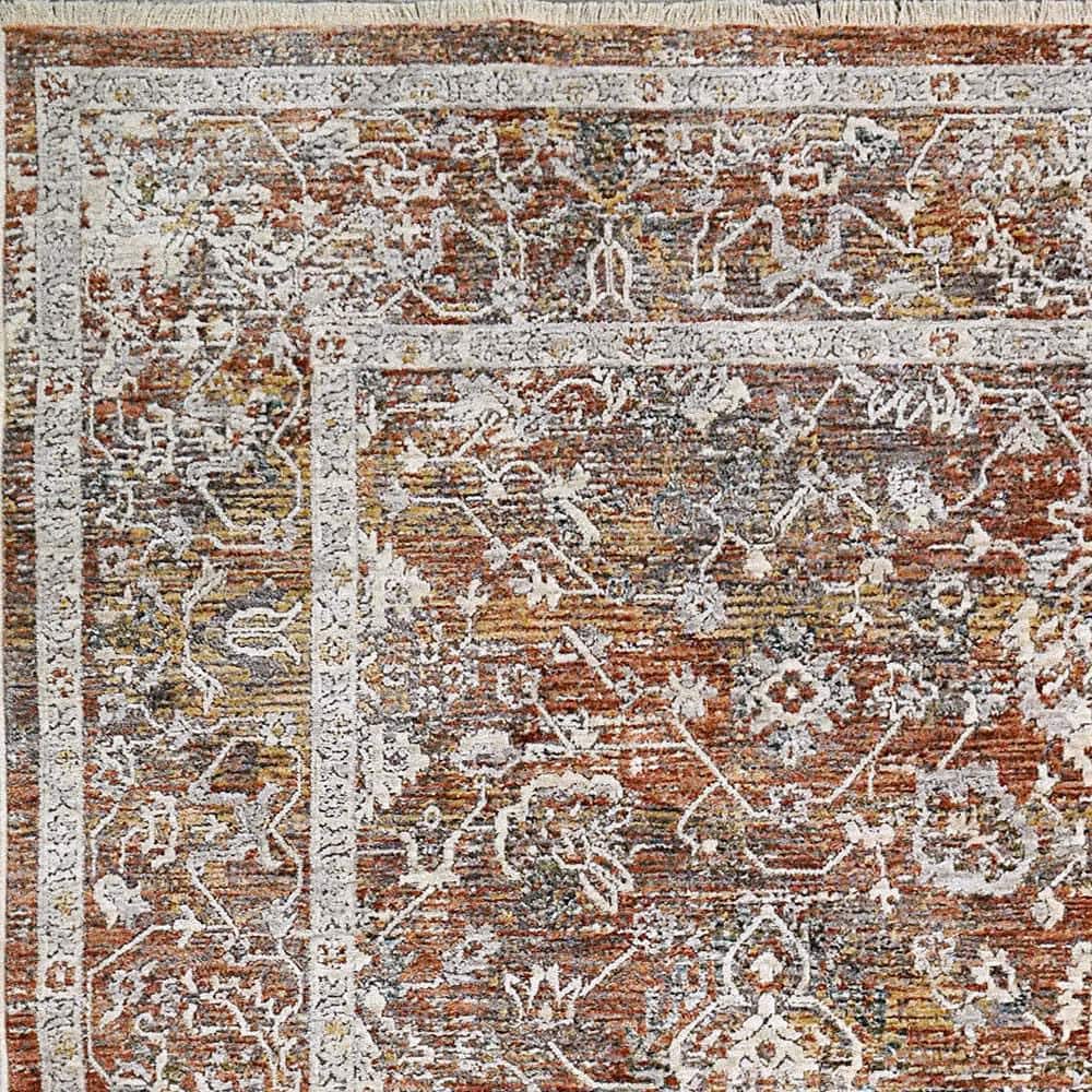 Skyler 5x8 Gray and Copper Synthetic Rectangular Rug
