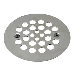 4-1/4 in. OD Brass Shower Strainer Grid with Screws in Polished Nickel