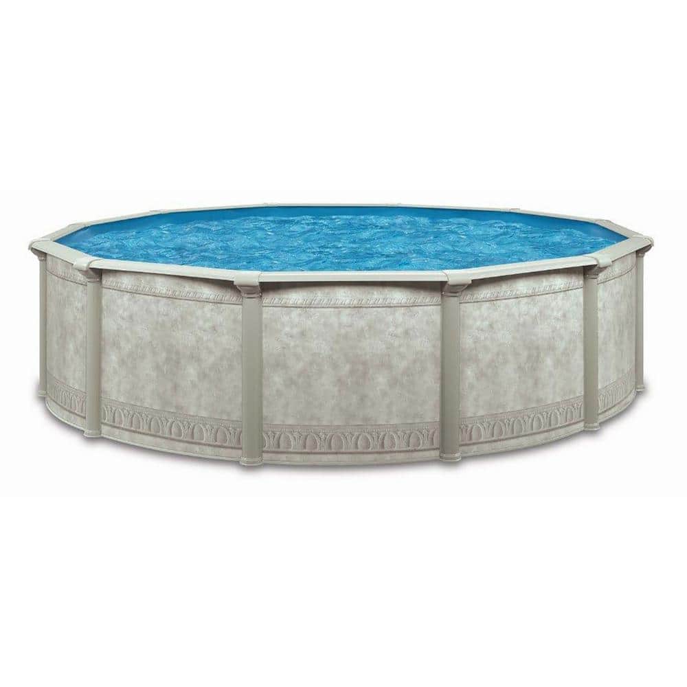 AQUARIAN Dynasty Khaki 15 ft. x 52 in. Round Above Ground Swimming Pool WVK0015D52SM