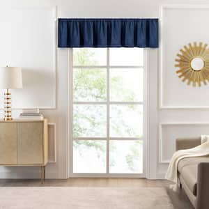 Bordeaux 14 in. L Polyester Window Curtain Valance in Navy