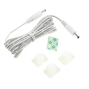 6.5 ft. White Male to Male Connector Cord for LED Under Cabinet Lighting with Wire Clips