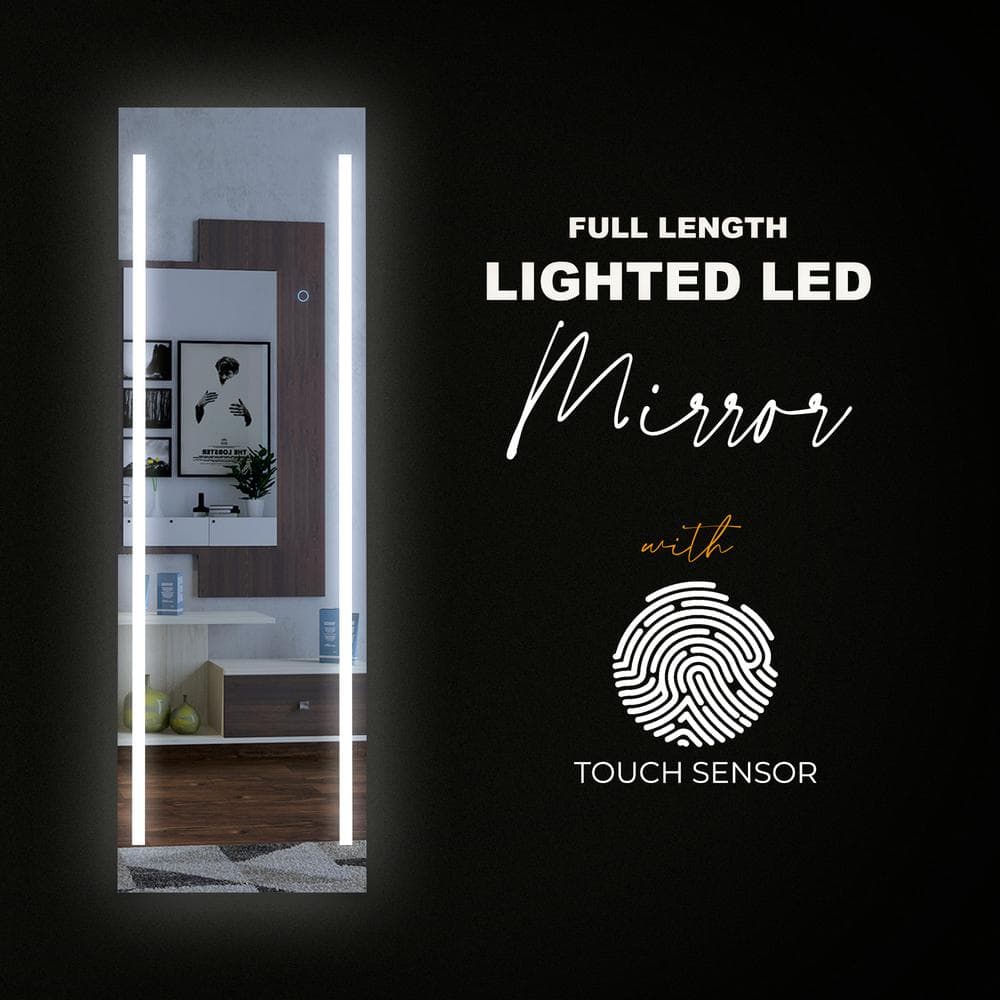 Contemporary Full-Length 59"x19" Frameless LED Vanity Mirror