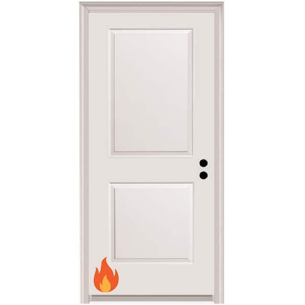 32 in. x 80 in. Carrara Left-Hand Primed Composite 20 Min. Fire-Rated House-to-Garage Single Prehung Interior Door