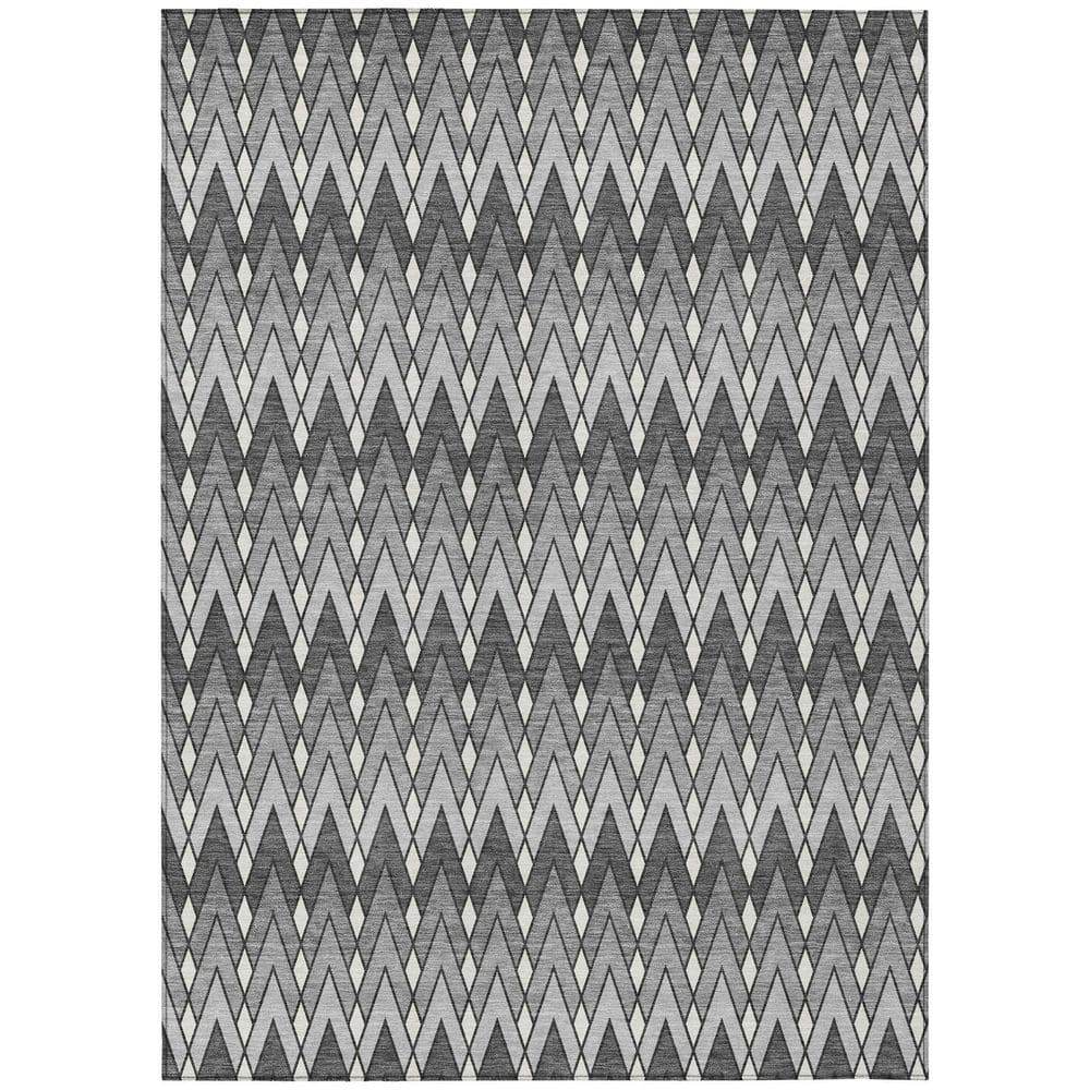 Chantille Machine Washable Indoor/Outdoor Abstract ACN2558 Charcoal 3 ft. x 5 ft. Area Rug price history on PriceWatchPro
