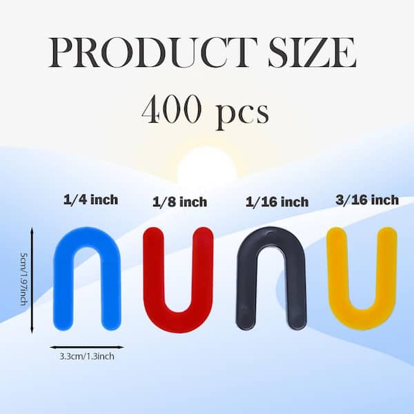 Afoxsos Plastic Shims Horseshoe for Leveling - 400-Pieces Tile