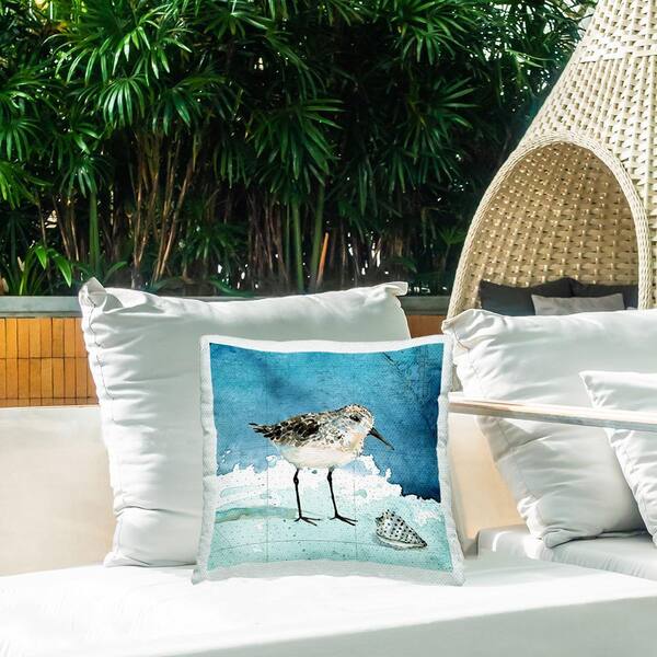 thumbnail image 2 of Beige Seagull Cushion – Double-Sided, Nautical Theme, 17x17 Square By The Coastal Cushion Company 2 of 6