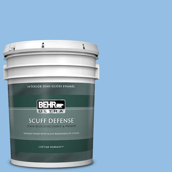 BEHR ULTRA 5 gal. #P520-3 Toile Blue Extra Durable Semi-Gloss Enamel Interior Paint & Primer
