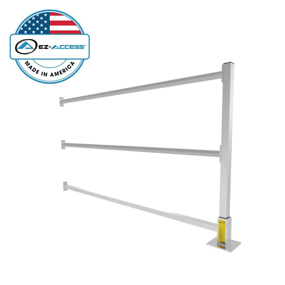 EZ-ACCESS RAILWAY Aluminum Modular Handrail Kit, Post with 5 ft. Handrails and Barrier