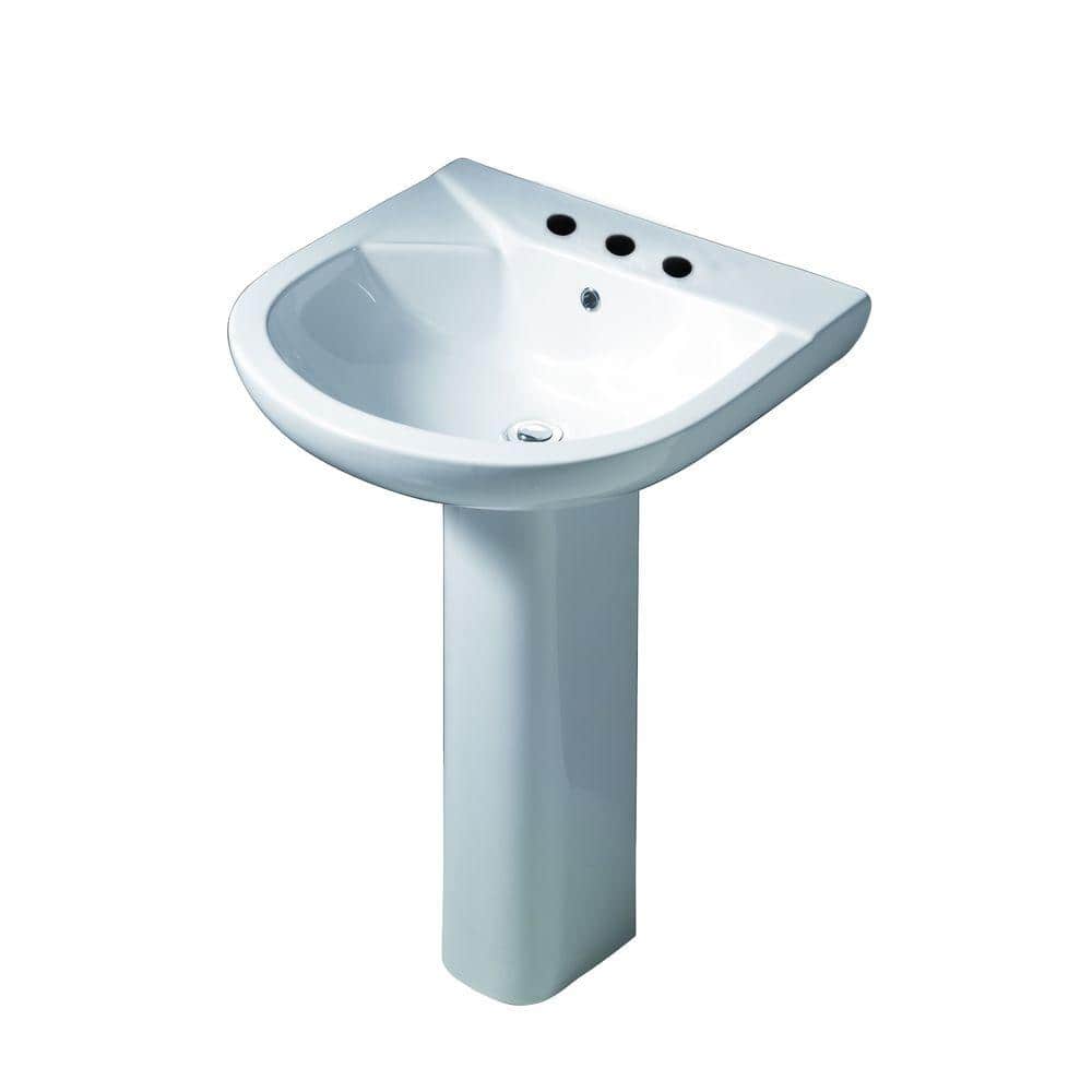Barclay Products Anabel 555 Pedestal Combo Bathroom Sink in White 3