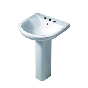 Anabel 555 Pedestal Combo Bathroom Sink in White