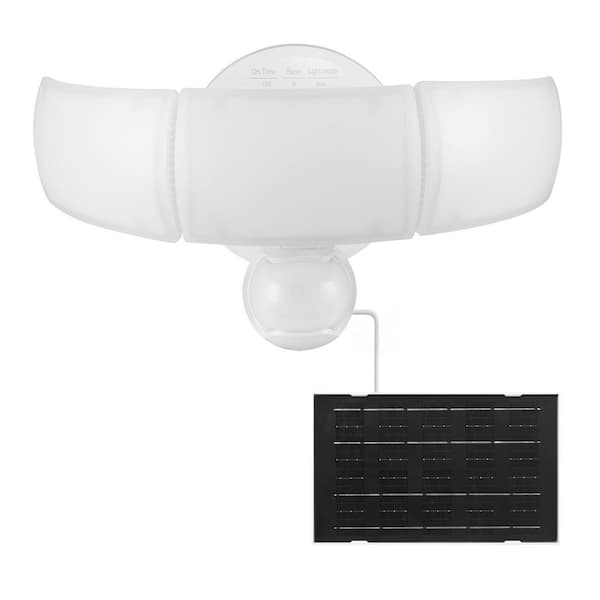 0-Watt 2100 Lumen 240° White Motion Sensing Integrated LED Bulb Included Solar Flood Light
