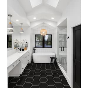 Hexley Graphite 9 in. x 10 in. Matte Porcelain Floor and Wall Tile (6.89 sq. ft./Case)